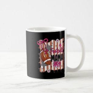 Football Mama Coquette Bow Game Day Touchdown Seas Coffee Mug