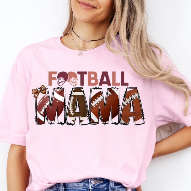 Football Mama Shirt Cheer Mom Game Day Tee Footbal (Football Mama)