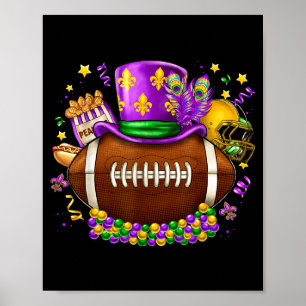 Football mardi gras carnival fat tuesday party mas poster