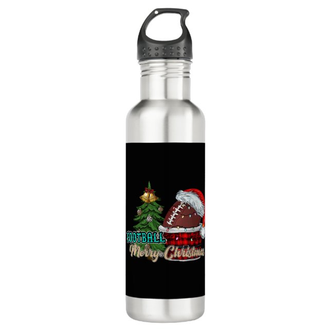 Football Merry Christmas 710 Ml Water Bottle (Front)
