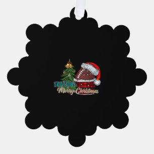 Football Merry Christmas Ornament Card