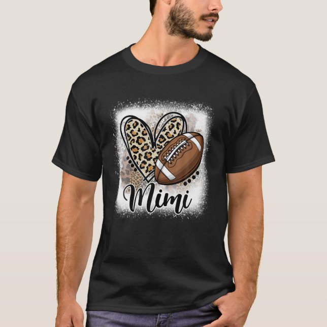 Football Mimi Funny Leopard Heart Family Sporty T-Shirt (Front)