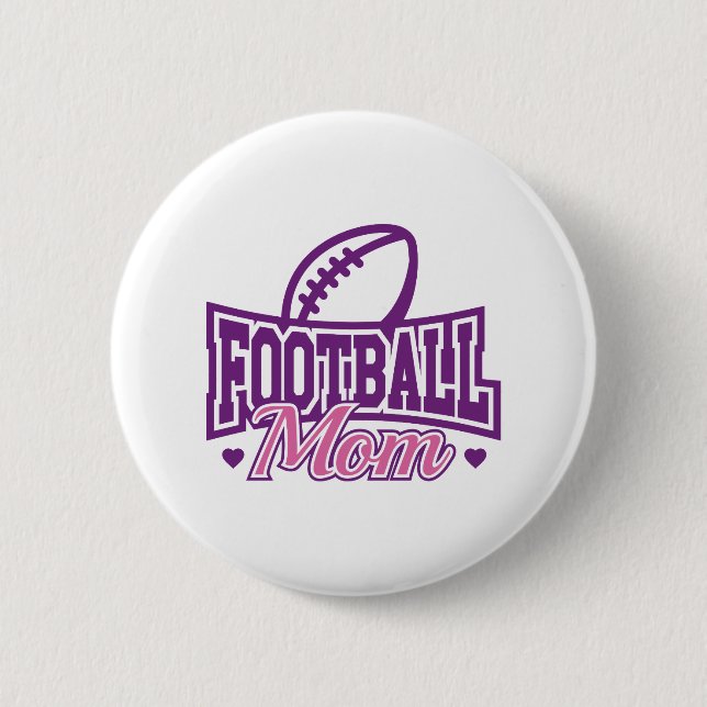 Football Mom 2 Inch Round Button (Front)