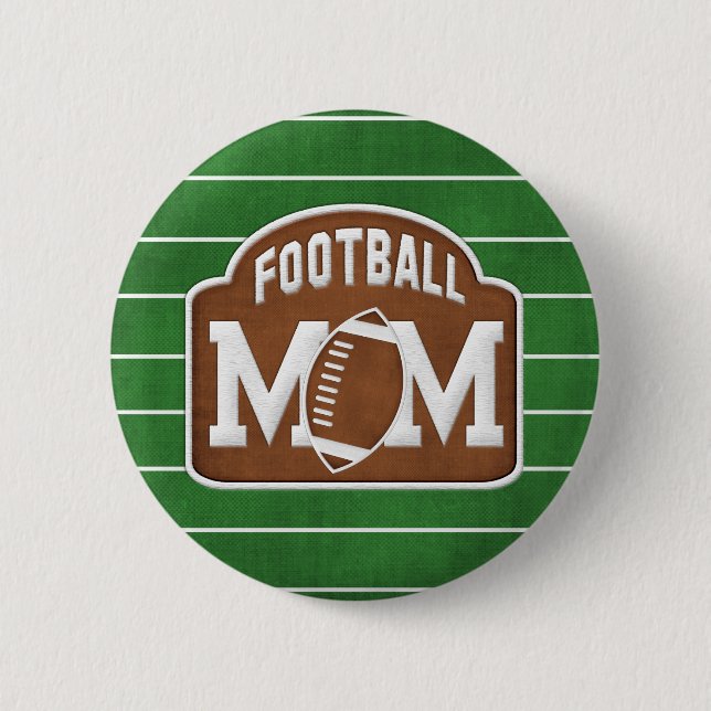 Football Mom 2 Inch Round Button (Front)