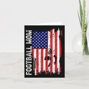 Football Mom American Flag Patriotic Mom 4th Of Ju Card