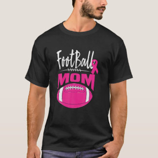 Football Mom Breast Cancer Awareness Pink Ribbon L T-Shirt