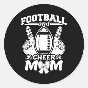 Football Mom Cheer Classic Round Sticker