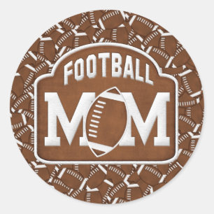 Football Mom Classic Round Sticker