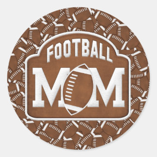 Football Mom Classic Round Sticker