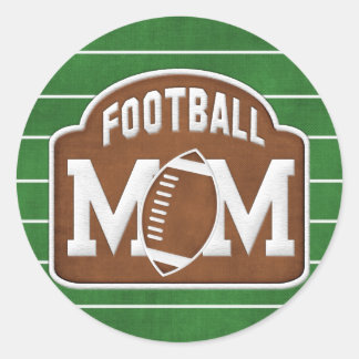 Football Mom Classic Round Sticker