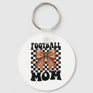 Football Mom Coquette Football Bow Mother Day For Keychain