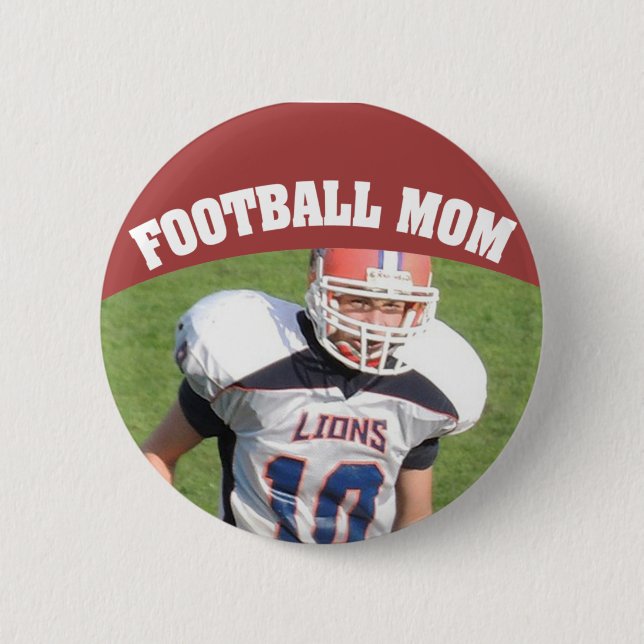 Football Mom Custom Photo Button (Front)