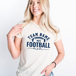 Football Mom Custom Team Navy on Oatmeal Tri-Blend Shirt