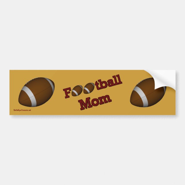 Football Mom Cute Bumper Sticker (Front)
