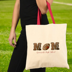 Football Mom Cute School Name Custom Tote Bag