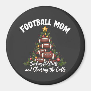 Football Mom Decking The Halls Christmas Football  Magnet