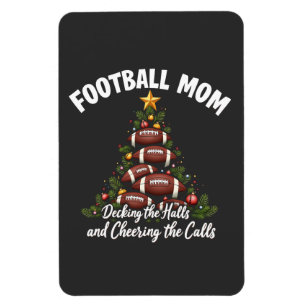 Football Mom Decking The Halls Christmas Football Magnet