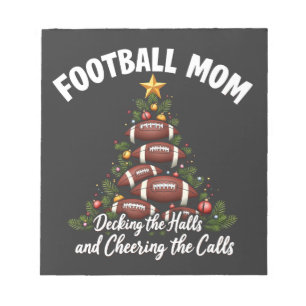 Football Mom Decking The Halls Christmas Football Notepad
