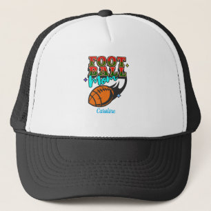 FOOTBALL MOM editable name Trucker Hat