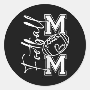 Football Mom Football Mom Football Mom Football Fo Classic Round Sticker