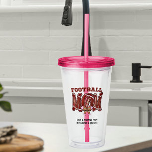  football mom funny games day mother's day acrylic tumbler