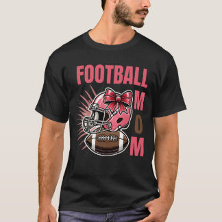 Football Mom Game Day - Red Bows & Helmets T-Shirt