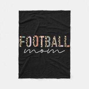 Football Mom Gifts Leopard Print Football Mama Mot Fleece Blanket