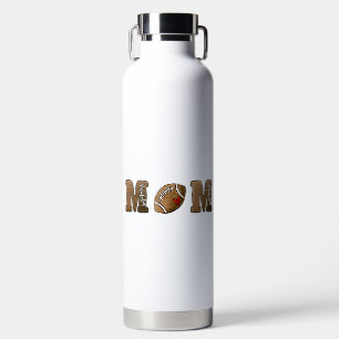 Football Mom Heart Water Bottle