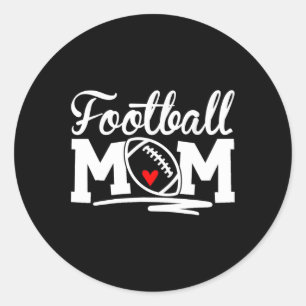 Football Mom Leopard Football Love Football Player Classic Round Sticker