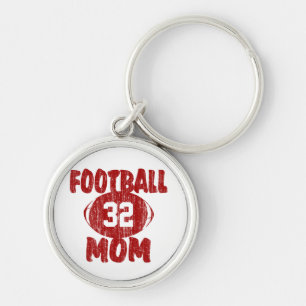 Football Mom Red Keychain