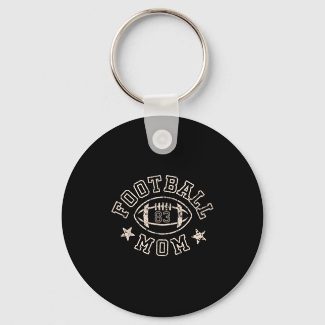Football Mom Senior 2025 Game Day Team Srts Number Keychain (Front)