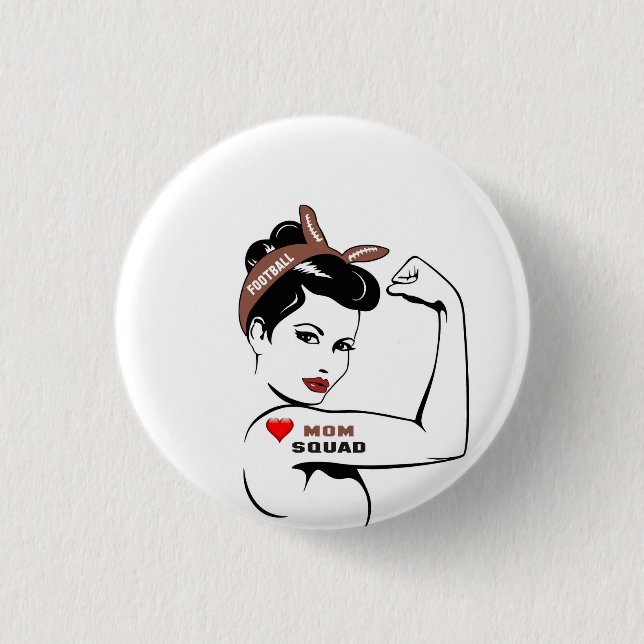 Football Mom Squad 1 Inch Round Button (Front)