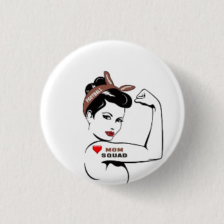 Football Mom Squad 1 Inch Round Button