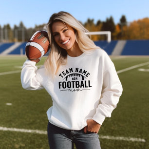 Football Mom Varsity Team Name Number White Sweatshirt