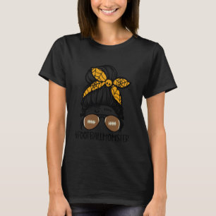 Football Momster Messy Bun Scary Halloween Mom Cos T-Shirt