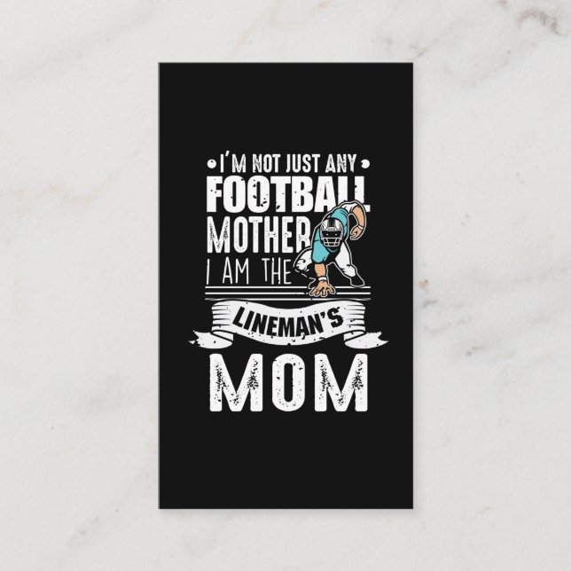 Football Mother Lineman Mom Son Proud Business Card (Front)