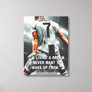 Football Motivation Poster Dream Quote Sports Wall Canvas Print