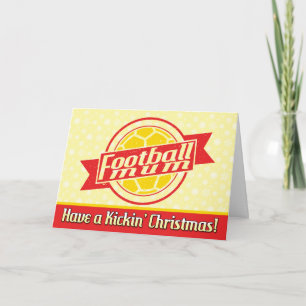 Football Mum Red Christmas Card