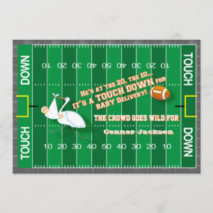 Football MVP & Stork Baby Shower Invitation