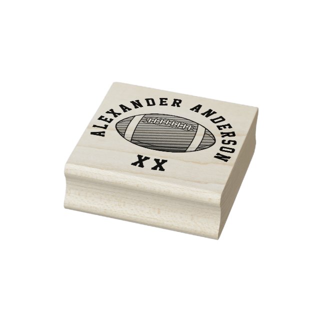 Football Name and Jersey Number Personalize Rubber Stamp (Stamp)