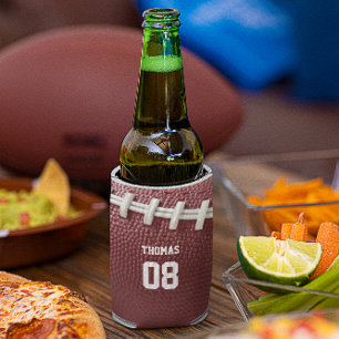 Football Name and Number Personalized Can Cooler