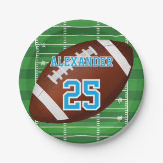 Football | Name & Number Paper Plate