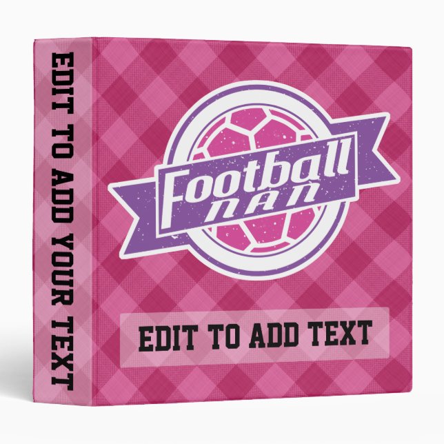 Football Nan Grandma Photo Album Vinyl Binder (Front/Spine)