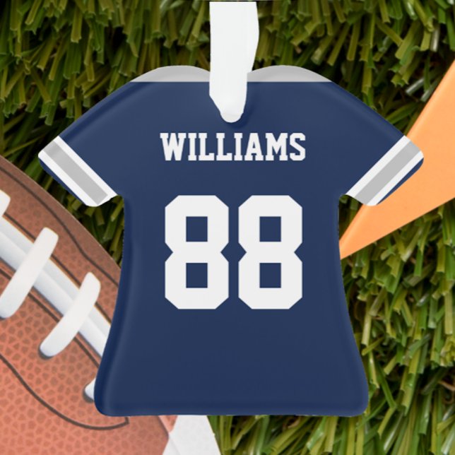 Football Navy, Argent et Ornement de Jersey Blanc (Créateur téléchargé)