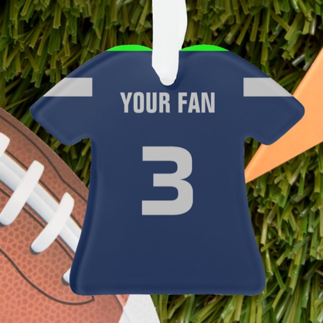 Football Navy, Green & Grey Jersey Ornament (Creator Uploaded)