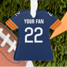 Football Navy & Orange Jersey Ornement