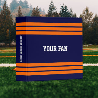 Football Navy & Orange Personalized Binder