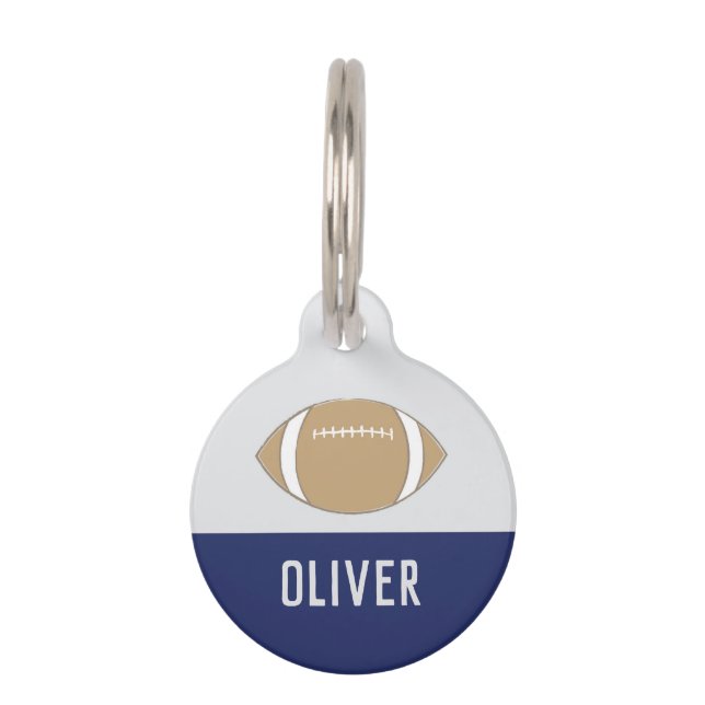 FOOTBALL (NAVY) PET TAG (Front)