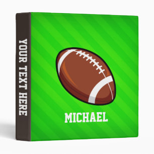 Football; Neon Green Stripes Binder