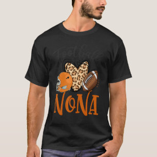 Football Nona Leopard Heart Football Lovers T-Shirt